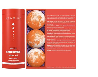 Natural Detox Fizzing Bubble Bath Bombs Apple Cider Ginger & Lemon Essential Oils Cleanse New MiuzUS supplements