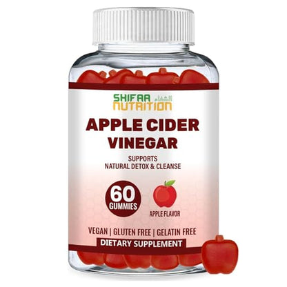 SHIFAA NUTRITION Halal Apple Cider Vinegar Gummies. Cleanse & Detox ACV Gummies SHIFAA NUTRITIONUS supplements