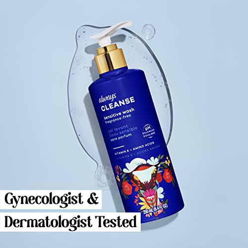 Always Cleanse Feminine Intimate Wash For Women, Ph Balanced For Sensitive Skin, Fragrance-Free AlwaysAu supplements