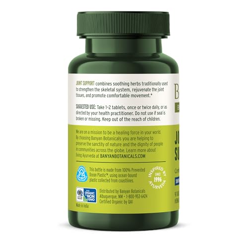Banyan Botanicals Organic Joint Support–Advanced Mobility & Flexibility Supplement with Boswellia,Guggulu Resin & Turmeric–Natural Lubrication for Cartilage, Bones & Muscles-90 Tablets-USDA Organic Banyan BotanicalsAu supplements