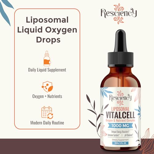 13-in-1 Liquid Oxygen Boost & Nutrient Supplement, Liposomal Optimized-Delivery Blend with Trace Minerals, Amino Acids, CoQ10, B Vitamins & Fulvic Acid, Daily Wellness Liquid Oxygen Drops, 2 fl oz ResciencyAu supplements