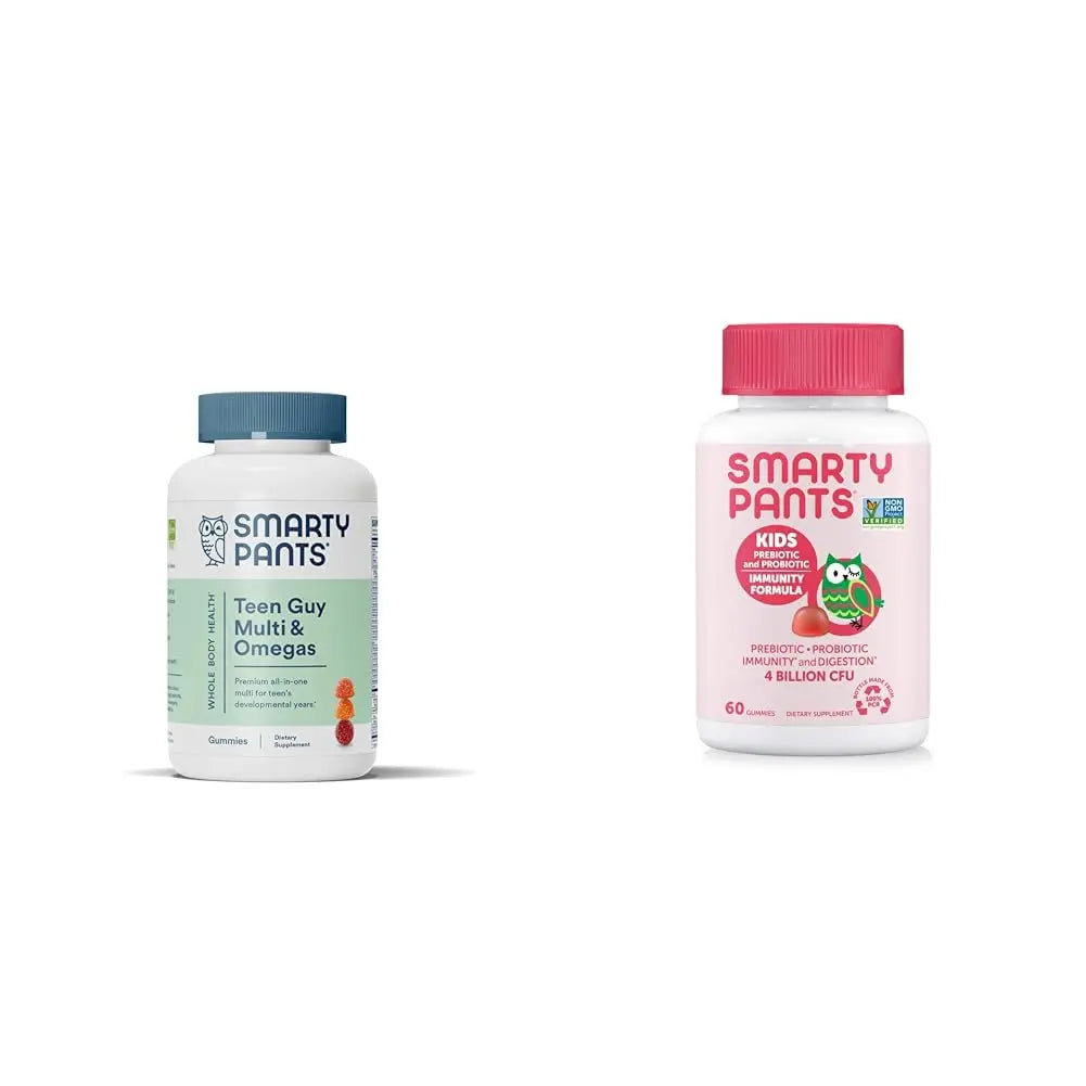 SmartyPants Teen Guy Multivitamin Gummies: Omega 3 Fish Oil (EPA/DHA) & Kids Probiotic Immunity Gummies: Prebiotics & Probiotics for Digestive Health and Immune Support Supplement SmartyPantsAu supplements