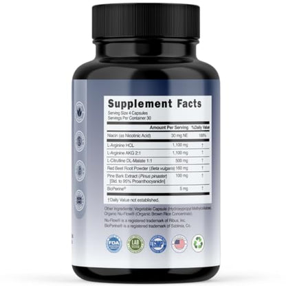 Evolve Nutraceuticals Nitric Oxide Booster 5X Strength, 120ct, Stamina & Endurance Evolve NutraceuticalsUS supplements