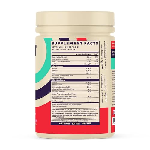 Podium Nutrition, Fuse Pre Workout Powder, Sour Watermelon, 30 Servings, Beta Alanine Podium NutritionUS supplements