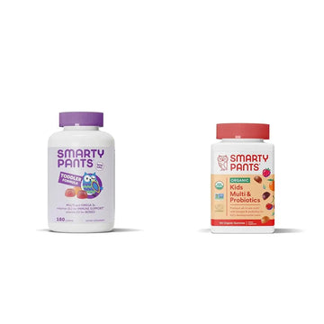 SmartyPants Toddler Multivitamin Gummies: Omega 3 Fish Oil (EPA/DHA), Vitamin D3, C, Vitamin B12, B6 & Organic Kids Multivitamin Gummies: Probiotics, Omega 3 (ALA), Vitamin D3, C, Vitamin B12 SmartyPantsAu supplements