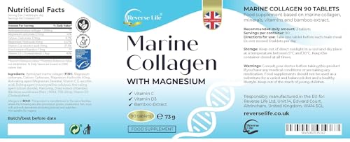 Reverse Life Powerful Marine Collagen Tablets 1800mg with Vitamin C & Vitamin D3 + Magnesium Reverse LifeAu supplements
