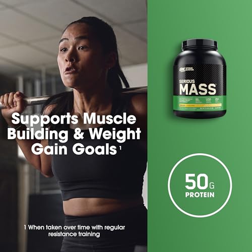 Optimum Nutrition Serious Mass, Weight Gainer Protein Powder with Creatine, Added Optimum NutritionUS supplements