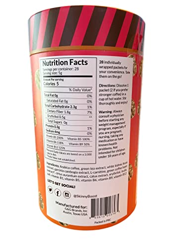 Skinny Boost Skinny Coffee- (Unflavored) Instant Sticks Made with Arabica Coffee, Garcinia SkinnyBoostUS supplements