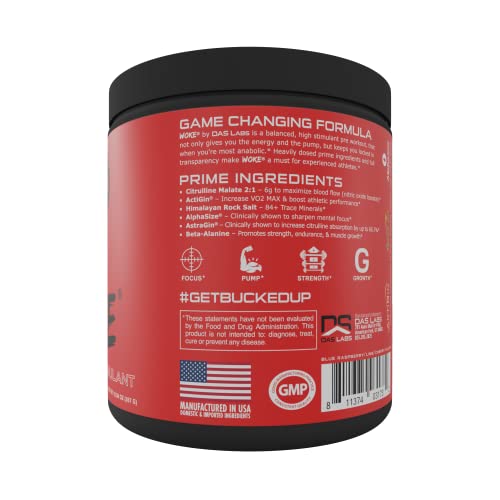 Bucked Up - Woke - HIGH STIM Pre Workout - Best Tasting - Focus Nootropic, Pump, Strength and Growth, 30 Servings (Rocket Pop) Bucked UpAu supplements