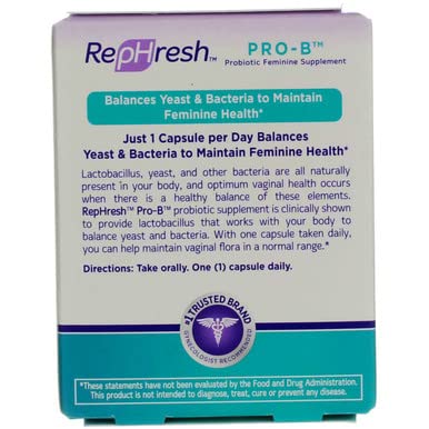 RepHresh Pro-B Vaginal Probiotic Feminine Supplement One Bottle 30 Count RephreshAu supplements