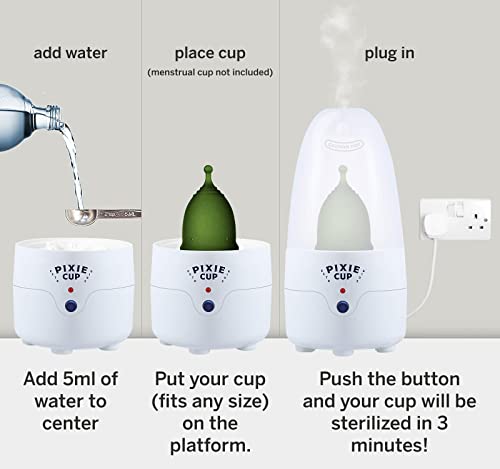 Pixie Menstrual Cup & Disc Steamer Sterilizer - Ranked 1 for The Best Steamer - Kills 99.9% of Germs Pixie CupAu supplements