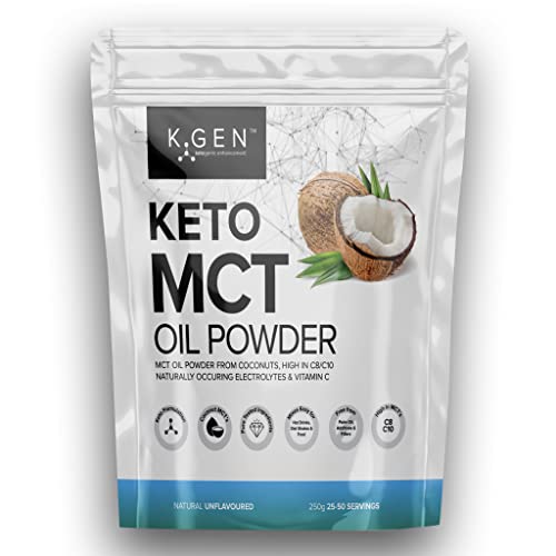 Keto MCT Oil Powder Pure Coconut MCT Keto Coffee Creamer | Premium Quality C8 Easily Absorbed & Digested - Ideal for Paleo & Vegan Diets K GEN ketogenic enhancementAu supplements