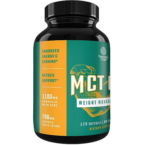 C8 MCT Coconut Oil Softgels - MCT Oil Keto Pills with Caprylic Acid Coconut Oil Natures CraftUS supplements