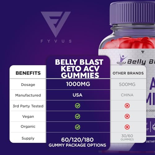 (3 Pack) Belly Blast Keto ACV Gummies, Belly Blast Keto + ACV Gummies Advanced Weight FyvusUS supplements