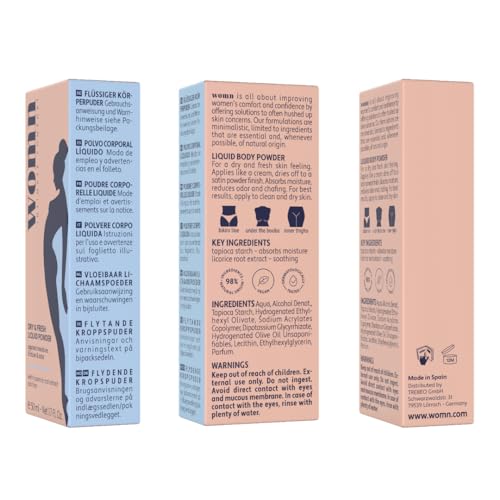 womn Intimate Comfort DRY & FRESH LIQUID POWDER – talc-free liquid body powder against moisture womnAu supplements