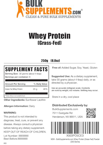 BULKSUPPLEMENTS.COM Grass Fed Whey Protein Powder - Pure Protein Powder BULKSUPPLEMENTS.COMUS supplements