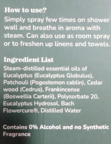 Eucalyptus Shower Spray Spa Feel - Escape to Serene Eucalyptus Forest (1200+ Sprays) CalmvedaAu supplements