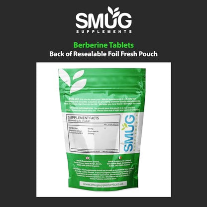 SMUG Supplements Berberine Tablets - 100 High Strength 1000mg Pills - Can Promote SMUG SupplementsUS supplements