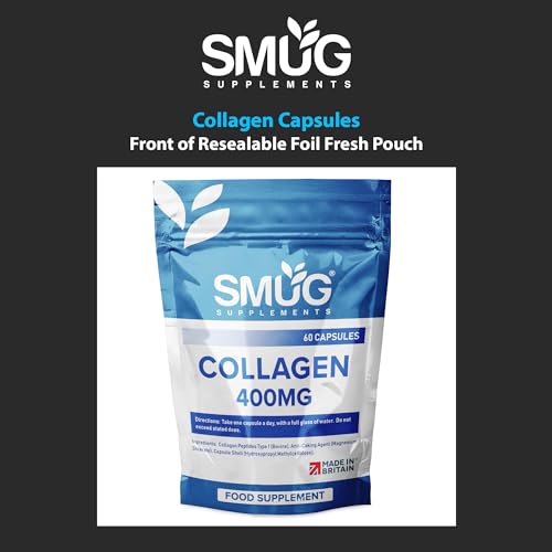 SMUG Supplements Collagen Capsules - 60 High Strength 400mg Pills - Promotes Healthy Skin SMUG SupplementsUS supplements