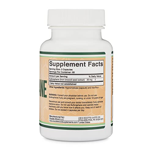 Sulforaphane Supplement - 20mg of Activated and Stabilized Sulforaphane per Serving Double Wood SupplementsUS supplements