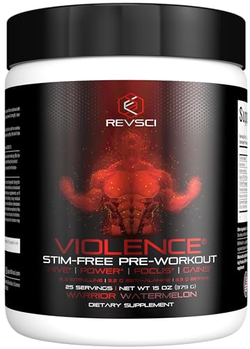 VIOLENCE Stim Free Pre Workout Powder by REVSCI, Precision Dosed Non Stim Preworkout Revolution ScienceAu supplements