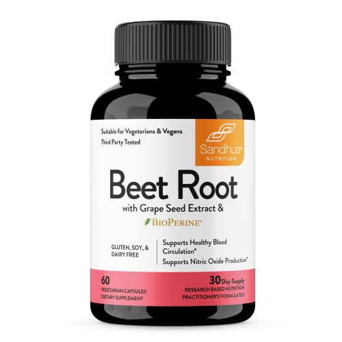 Sandhu's Beet Root Powder Capsules with Bioperine| 60 Capsules, 60 Days Supply Sandhu'sUS supplements