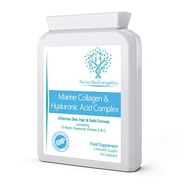 Marine Collagen & Hyaluronic Acid Complex - 60 Capsules - 500mg of Highly Bioavailable Naticol® Hydrolysed Collagen swiss bioenergeticsAu supplements