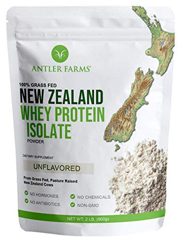 Antler Farms - 100% Grass Fed New Zealand Whey Protein Isolate, Unflavored, 30 Servings Antler FarmsUS supplements
