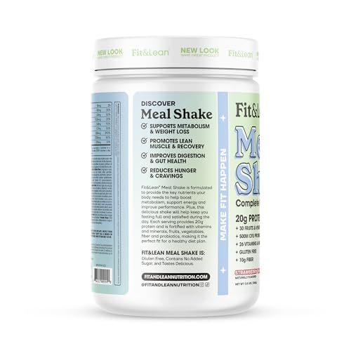 Fit & Lean Meal Shake, Fat Burning Meal Replacement, Protein, Fiber, Probiotics, Strawberry Fit & LeanUS supplements