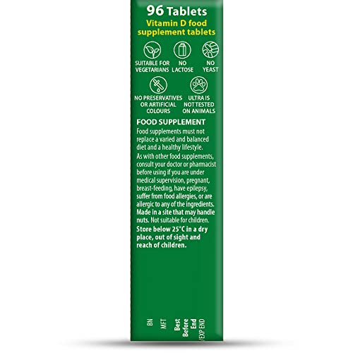 Vitabiotics Ultra Vitamin D Tablets 1000IU Optimum Level -96 count (Pack of 1) Vitabiotics UltraUS supplements