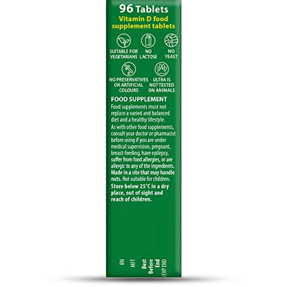 Vitabiotics Ultra Vitamin D Tablets 1000IU Optimum Level -96 count (Pack of 1) Vitabiotics UltraUS supplements