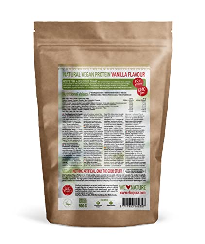 Ekopura Natural Vegan Protein – Vanilla - 500g | 75% Protein | Free from Allergens EkopuraAu supplements