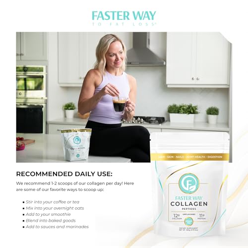 FASTer Way to Fat Loss, Unflavored, 360g Grass-Fed Beef Collagen Peptides for Skin FASTer Way to Fat LossUS supplements