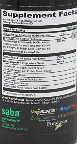 Saba SlimGenix -Energy, Weight Management, Appetite Control, Focus, Fat Burner SabaAu supplements