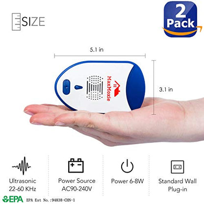 MaxMoxie Ultrasonic Pest Repeller, Humane Mice Control Electronic Insect MaxMoxieUS supplements