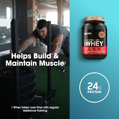 Optimum Nutrition Gold Standard 100% Whey Protein Powder, Cinnamon Roll, 2 Pound Optimum NutritionUS supplements