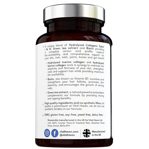 Advanced Collagen Complex - Hydrolised Marine Collagen (Type I) + Hydrolised Bovine Grass Vital HavenUS supplements