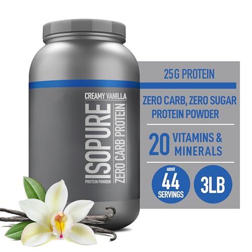Isopure Protein Powder, Creamy Vanilla Whey Isolate with Vitamin C & Zinc for Immune IsopureUS supplements