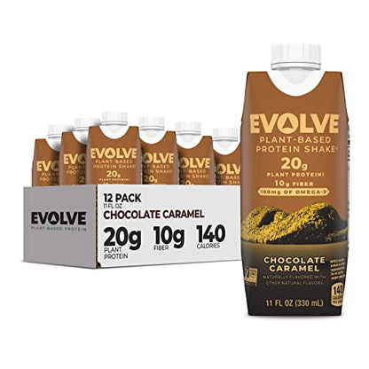 Evolve Plant Based Protein Shake, Chocolate Caramel, 20g Vegan Protein, Dairy Free EvolveUS supplements