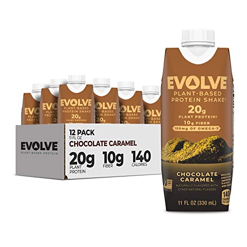 Evolve Plant Based Protein Shake, Chocolate Caramel, 20g Vegan Protein, Dairy Free EvolveUS supplements