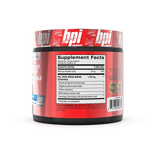BPI Sports 1.M.R. Vortex Pre-Workout Powder, Blue Raz, 5.3 Ounce BPI SportsAu supplements