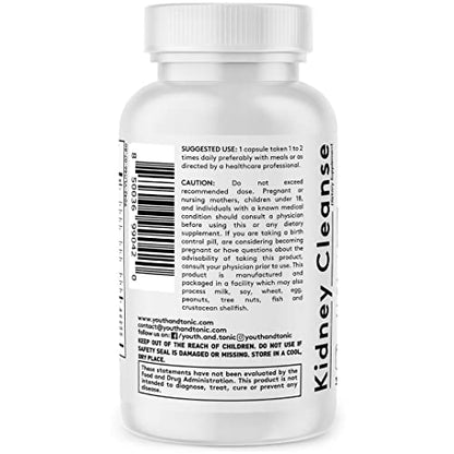 Youth & Tonic Kidney Cleanse Detox for Residual Metabolic Waste & Excess Body Water Youth & TonicUS supplements