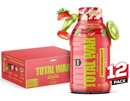 REDCON1 Total War Ready to Drink Preworkout, Strawberry Kiwi - 350mg of Fast Acting REDCON1US supplements