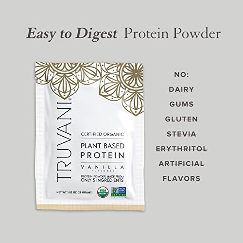 Truvani Organic Vegan Protein Powder Sample Pack - 20g of Plant Based Protein, Organic TruvaniUS supplements