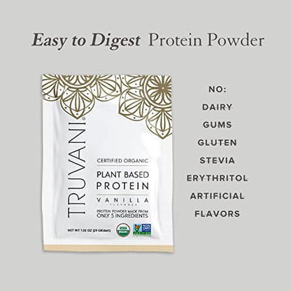 Truvani Organic Vegan Protein Powder Sample Pack - 20g of Plant Based Protein, Organic TruvaniUS supplements