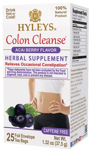Hyleys Colon Cleanse Tea Acai Berry Flavor - 25 Tea Bags (12 Pack - 300 Tea Bags Total) HYLEYSUS supplements
