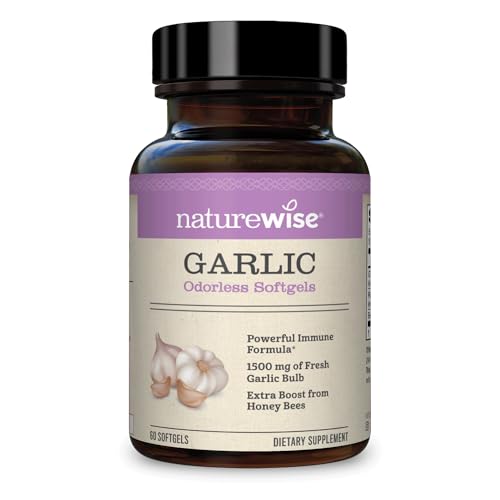 NatureWise Garlic Odorless Softgels 1500mg Support Teeth & Immune System Health NatureWiseUS supplements