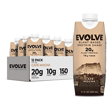 Evolve Plant Based Protein Shake, Café Mocha, 20g Vegan Protein, Dairy Free, No Artificial EvolveUS supplements