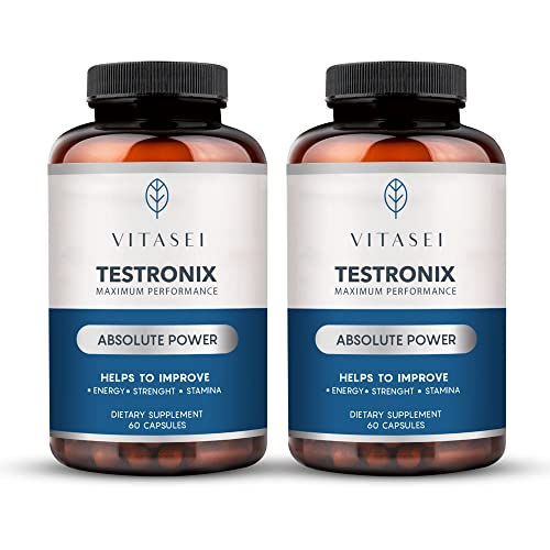 VITASEI Testronix Performance Supplement for Men - Energy and Muscle Supplements for Mens Health - 60 Capsules (Pack of 2) VITASEIAu supplements