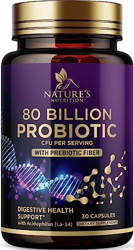 Probiotics for Digestive Health - 80 Billion CFU Guaranteed with Strains for Women's Nature's NutritionUS supplements